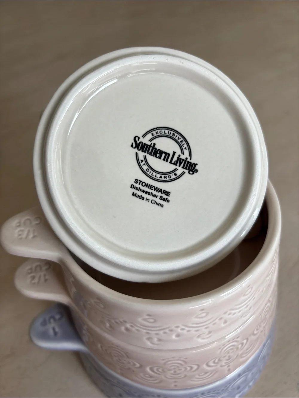 Southern Living Stackable Ceramic Measuring Cups.